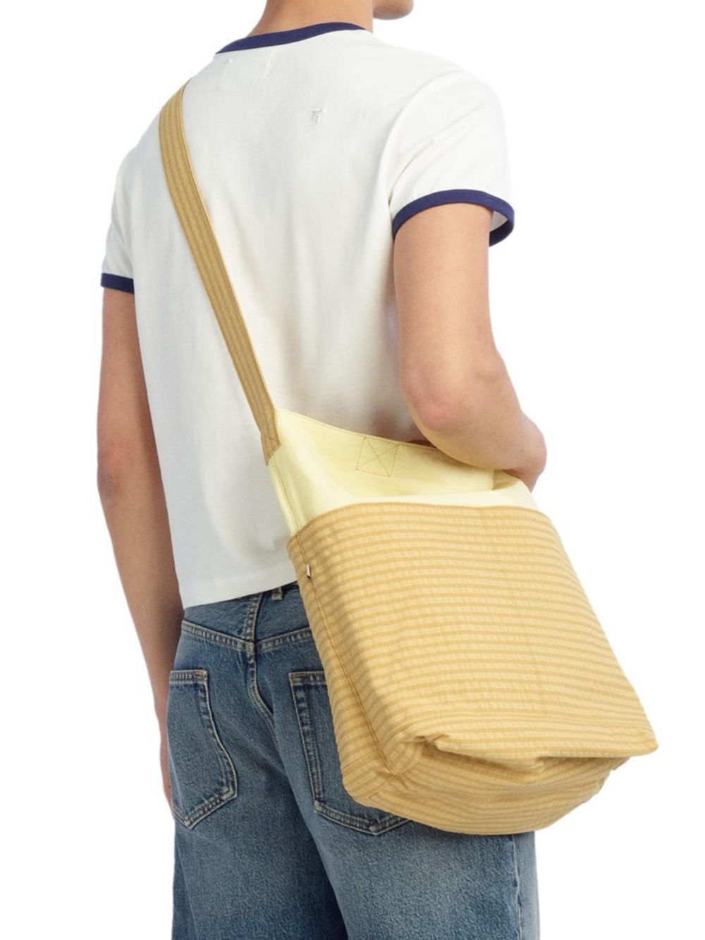 Benito Antonio By Zara Fabric Shopper Shoulder Tote Bag Yellow New With Tags - Picture 5 of 8